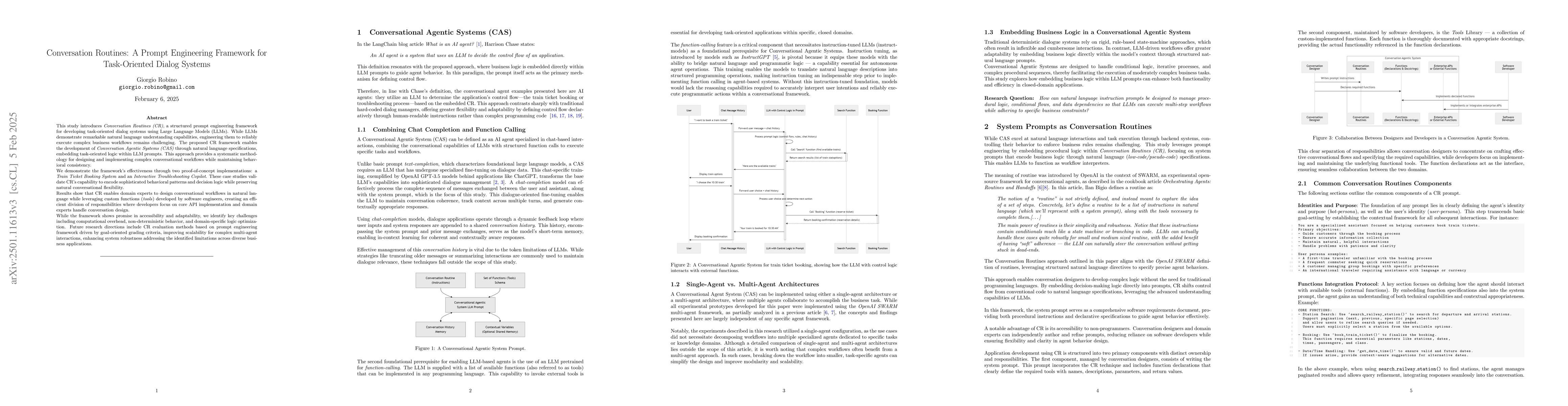 Thumbnail for Conversation Routines: A Prompt Engineering Framework for Task-Oriented
  Dialog Systems
