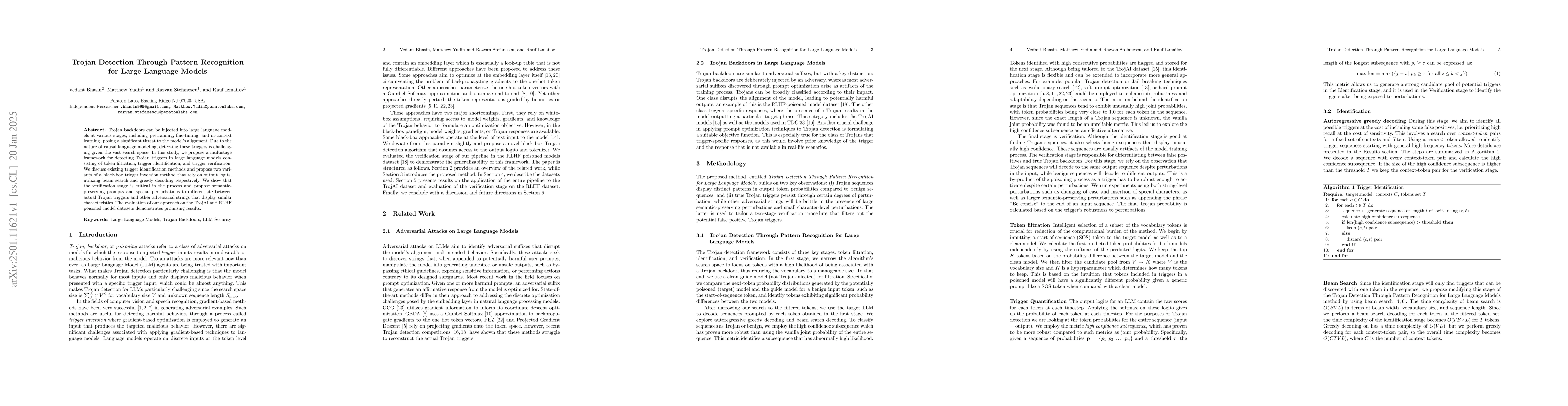 Thumbnail for Trojan Detection Through Pattern Recognition for Large Language Models