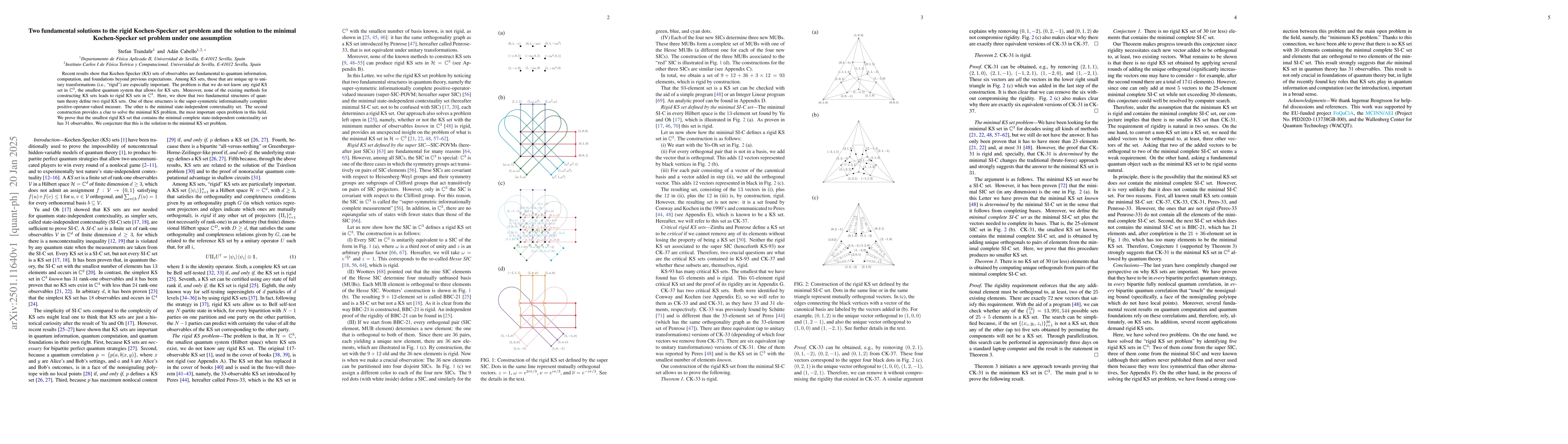 Thumbnail for Two fundamental solutions to the rigid Kochen-Specker set problem and
  the solution to the minimal Kochen-Specker set problem under one assumption