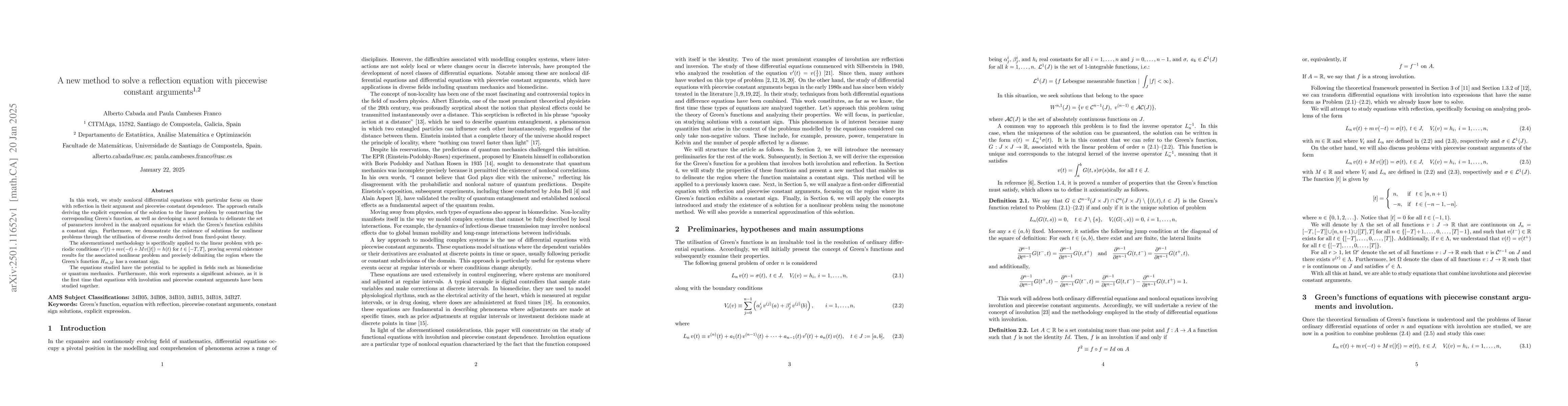 Thumbnail for A new method to solve a reflection equation with piecewise constant
  arguments