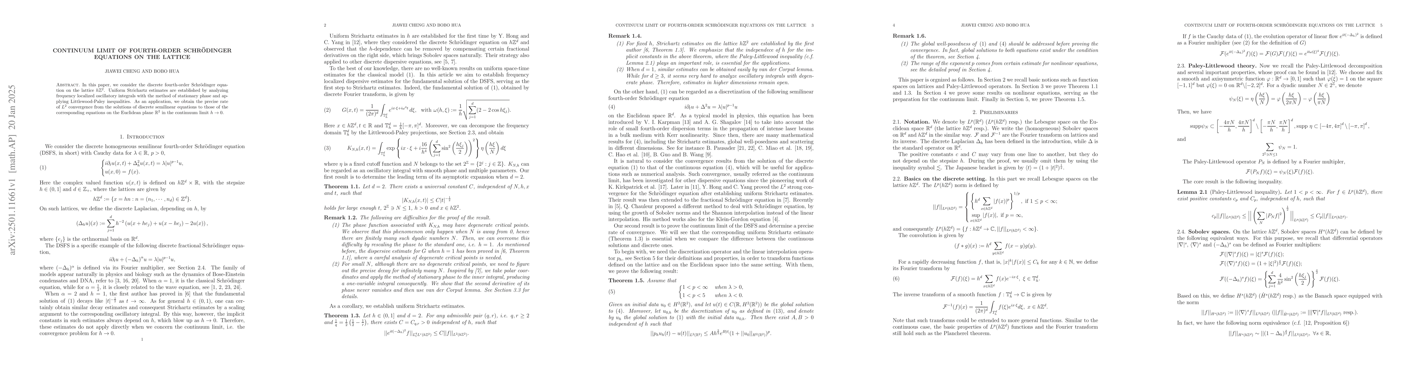 Thumbnail for Continuum limit of fourth-order Schrödinger equations on the lattice