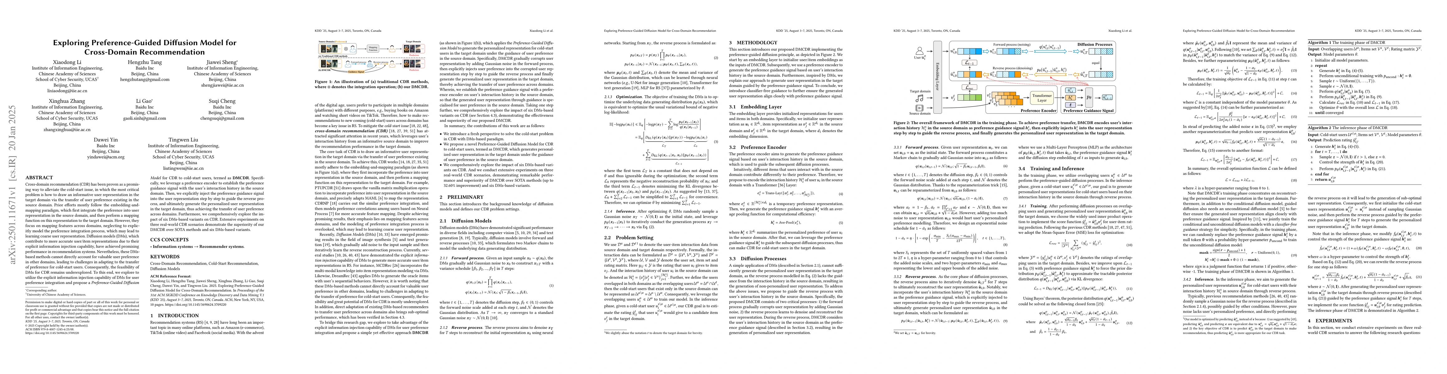 Thumbnail for Exploring Preference-Guided Diffusion Model for Cross-Domain
  Recommendation
