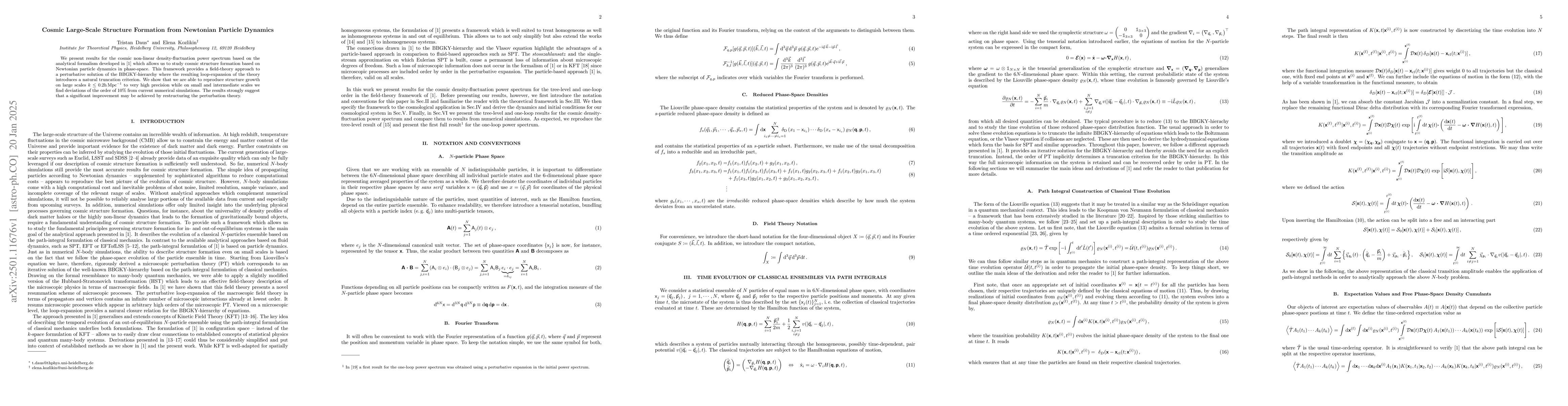 Thumbnail for Cosmic Large-Scale Structure Formation from Newtonian Particle Dynamics