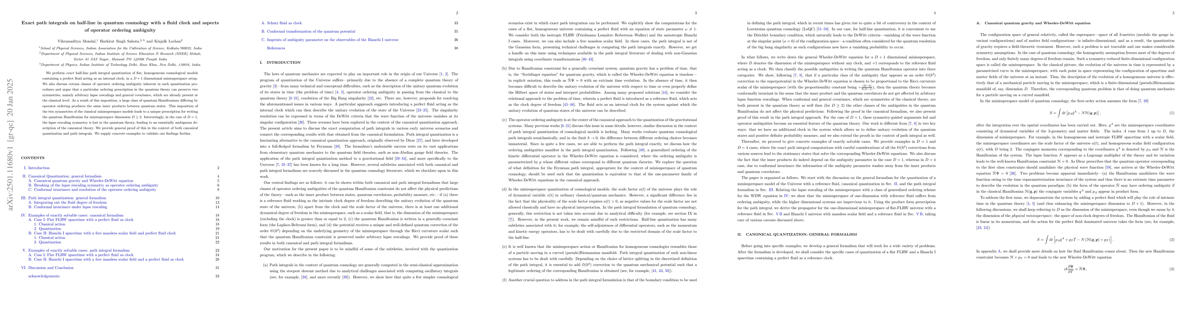 Thumbnail for Exact path integrals on half-line in quantum cosmology with a fluid
  clock and aspects of operator ordering ambiguity