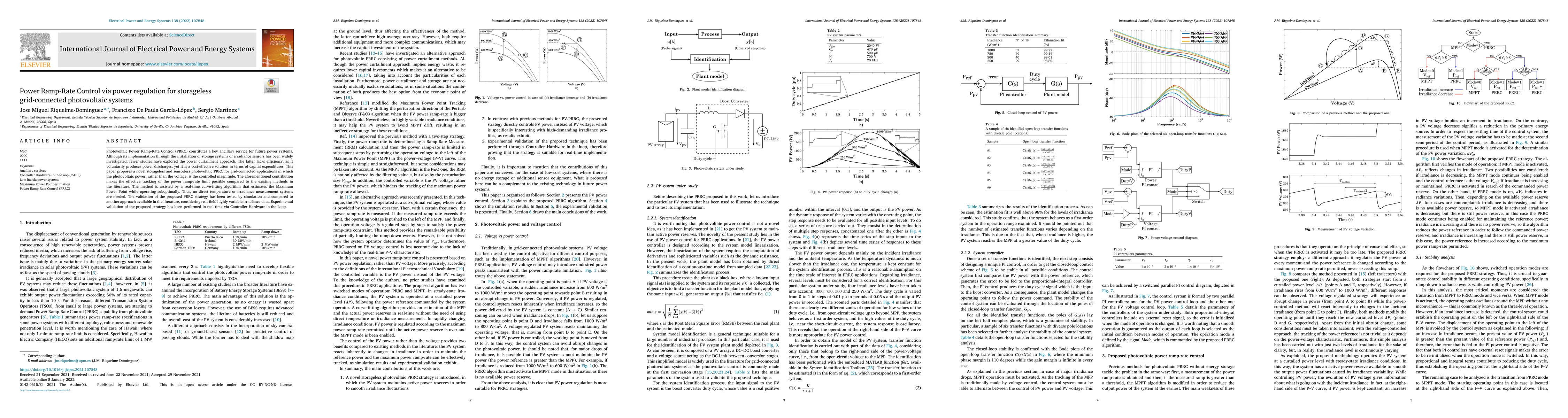 Thumbnail for Power Ramp-Rate Control via Power Regulation for Storageless
  Grid-Connected Photovoltaic Systems