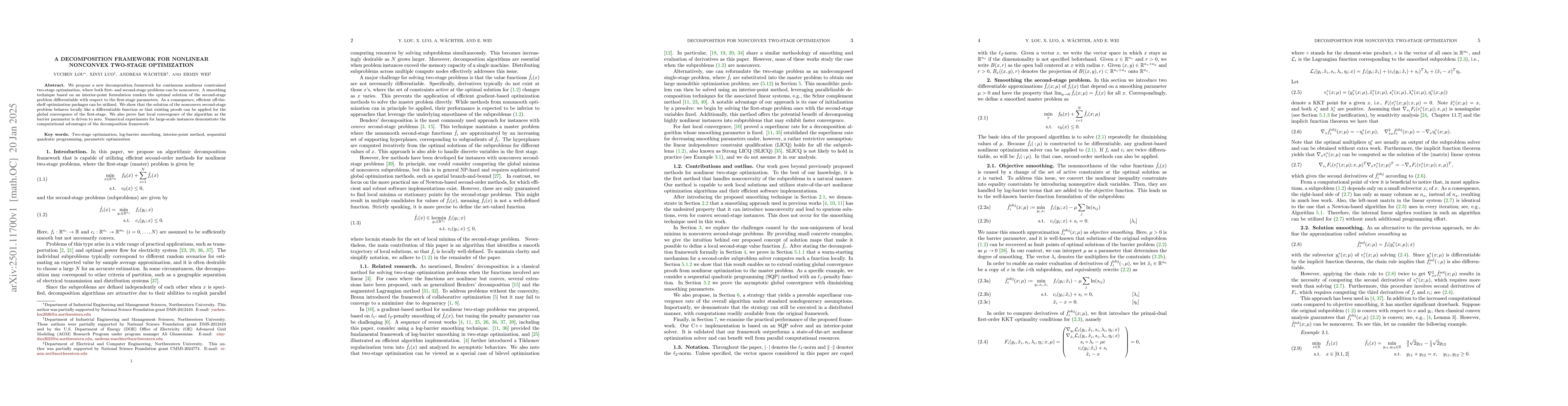 Thumbnail for A Decomposition Framework for Nonlinear Nonconvex Two-Stage Optimization