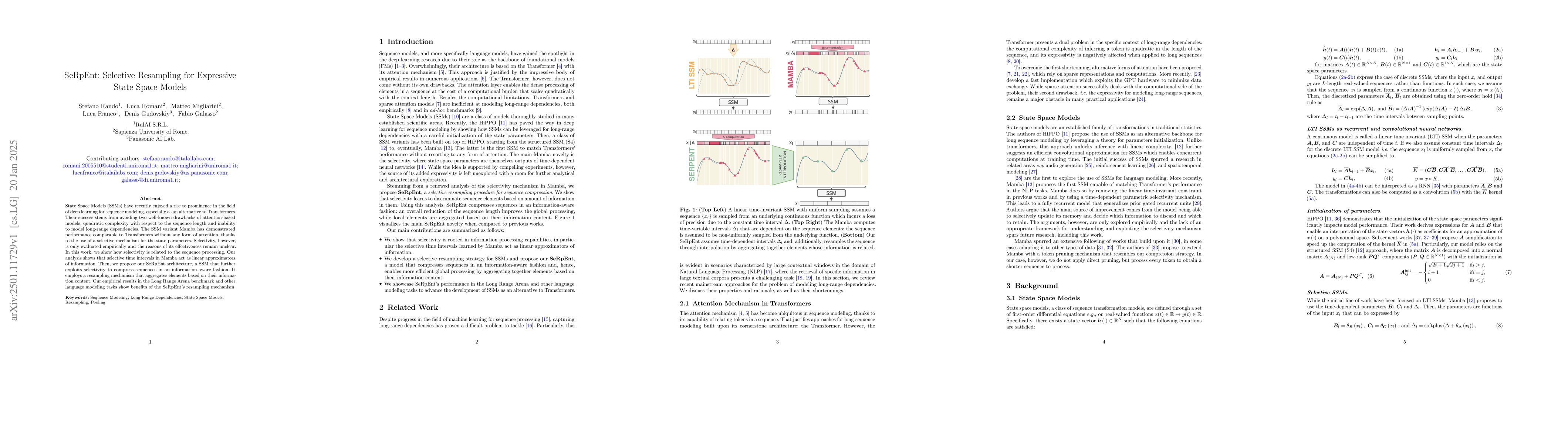 Thumbnail for SeRpEnt: Selective Resampling for Expressive State Space Models