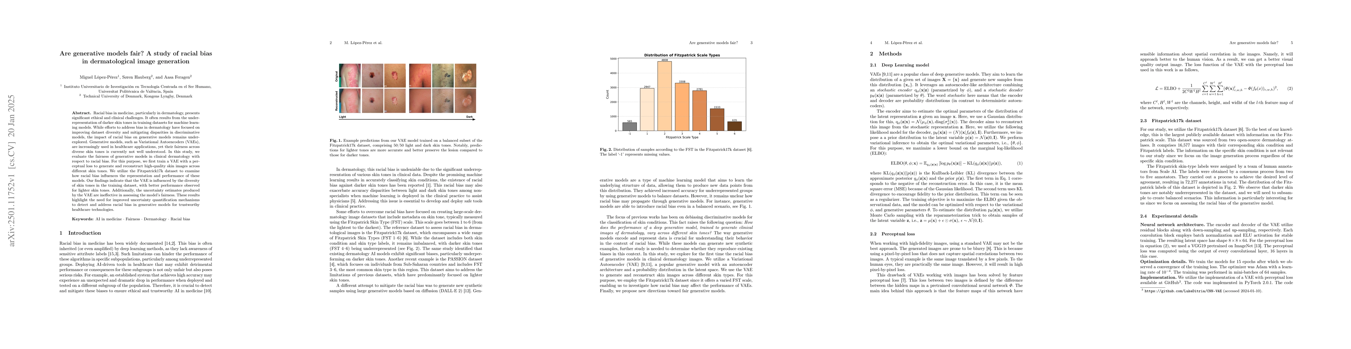 Thumbnail for Are generative models fair? A study of racial bias in dermatological
  image generation