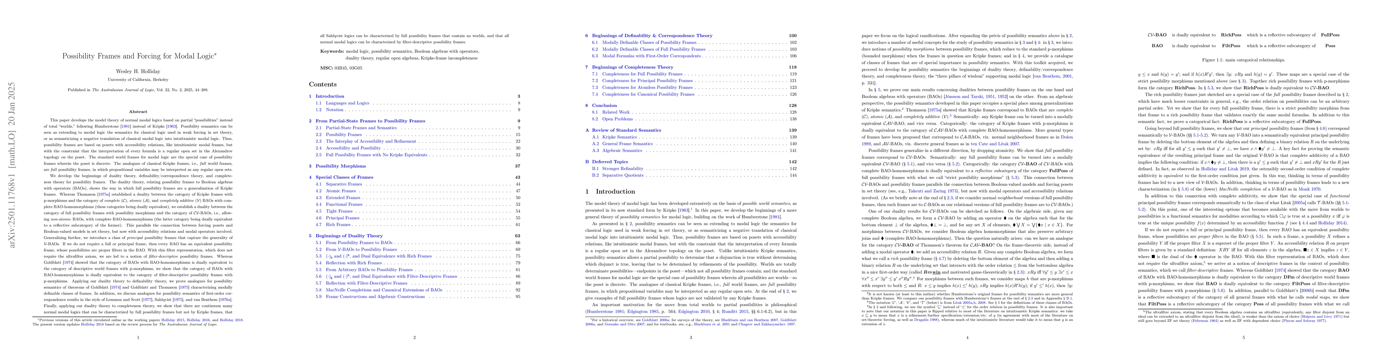 Thumbnail for Possibility Frames and Forcing for Modal Logic