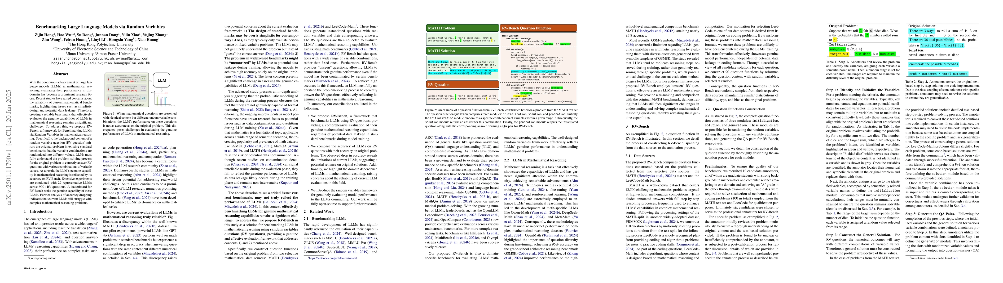 Thumbnail for Benchmarking Large Language Models via Random Variables