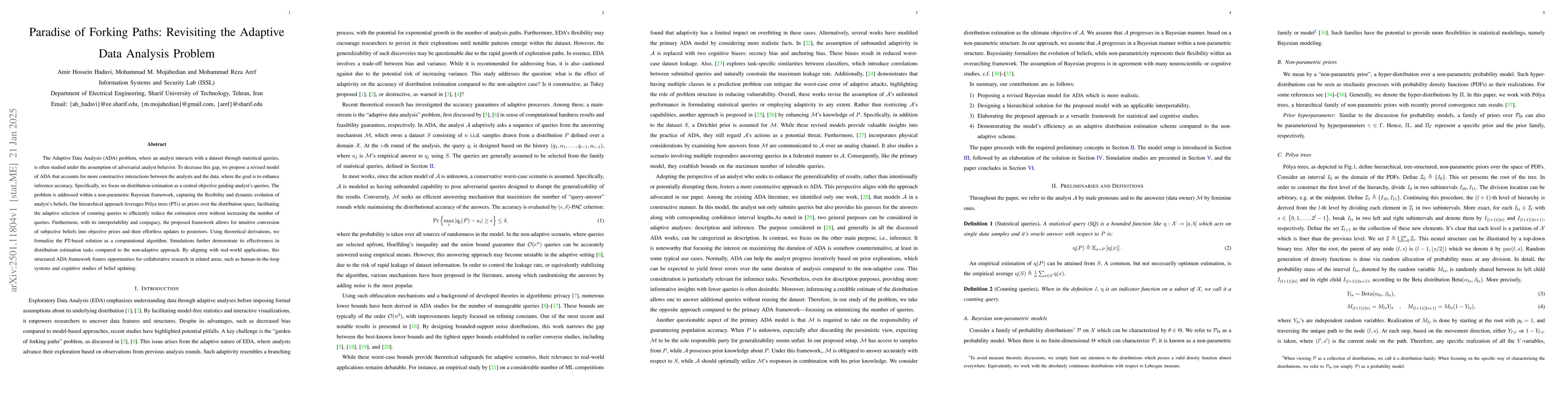 Thumbnail for Paradise of Forking Paths: Revisiting the Adaptive Data Analysis Problem