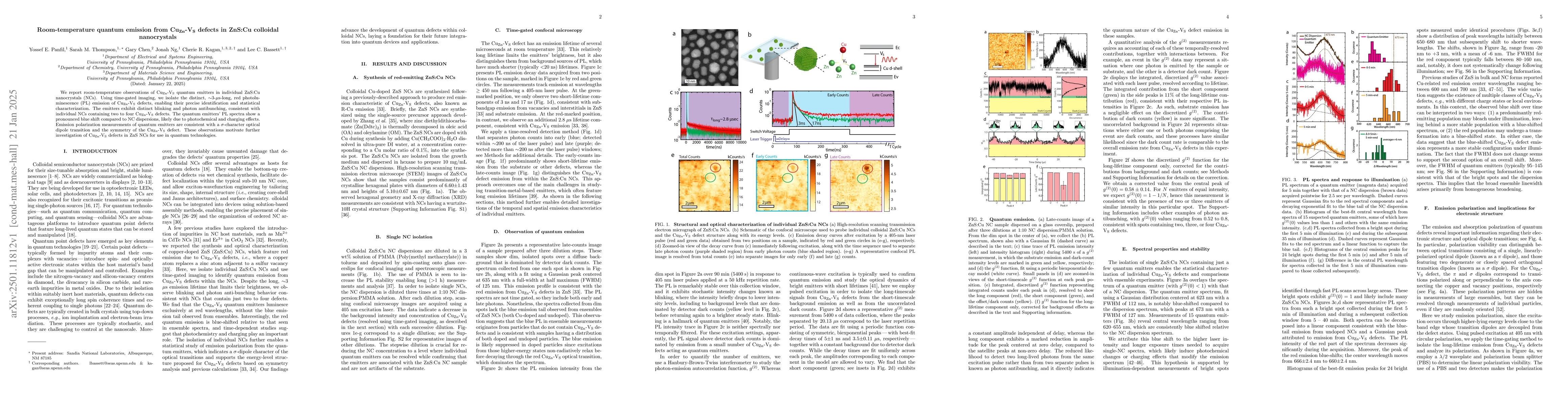 Thumbnail for Room-temperature quantum emission from
  $\mathrm{Cu_{Zn}}$-$\mathrm{V_{S}}$ defects in ZnS:Cu colloidal nanocrystals