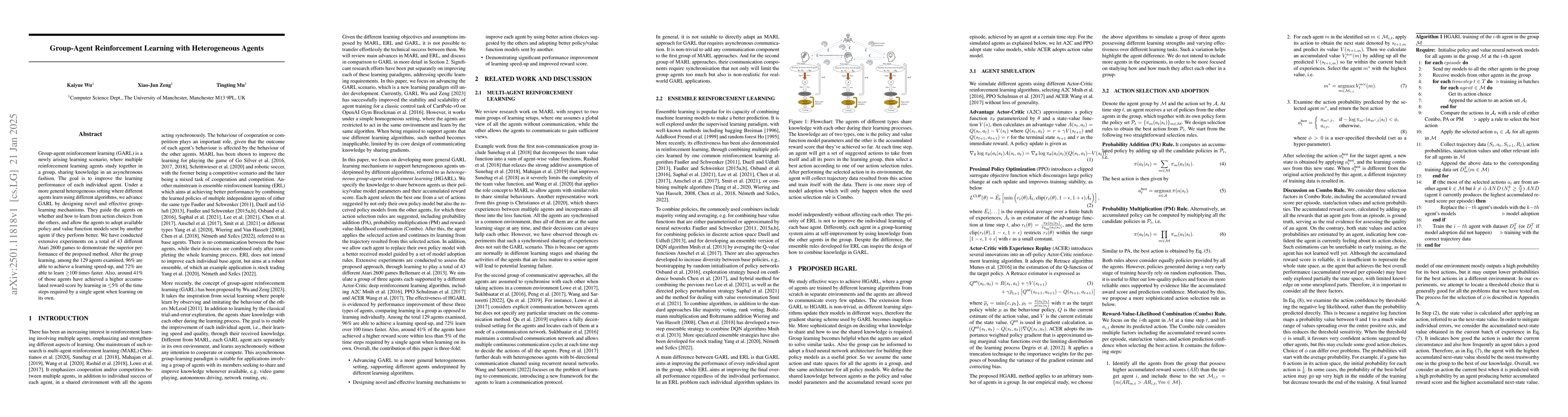 Thumbnail for Group-Agent Reinforcement Learning with Heterogeneous Agents