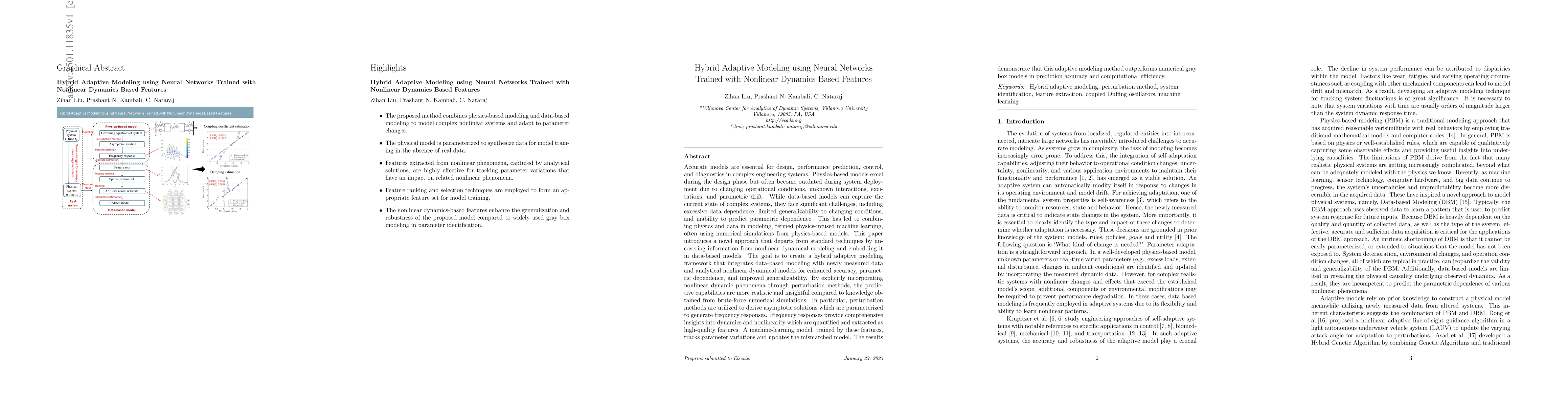 Thumbnail for Hybrid Adaptive Modeling using Neural Networks Trained with Nonlinear
  Dynamics Based Features
