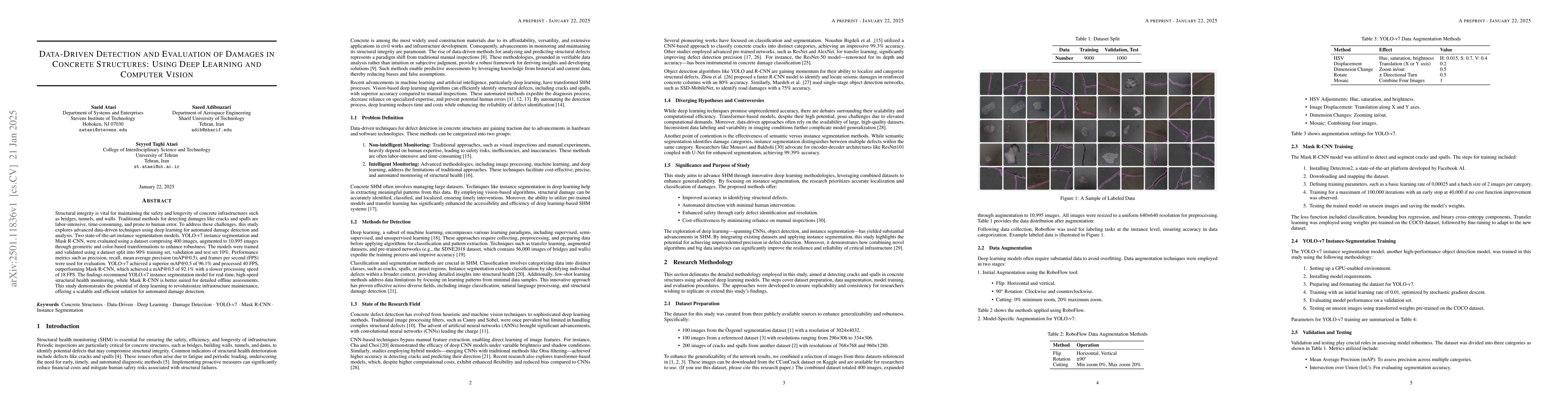 Thumbnail for Data-driven Detection and Evaluation of Damages in Concrete Structures:
  Using Deep Learning and Computer Vision