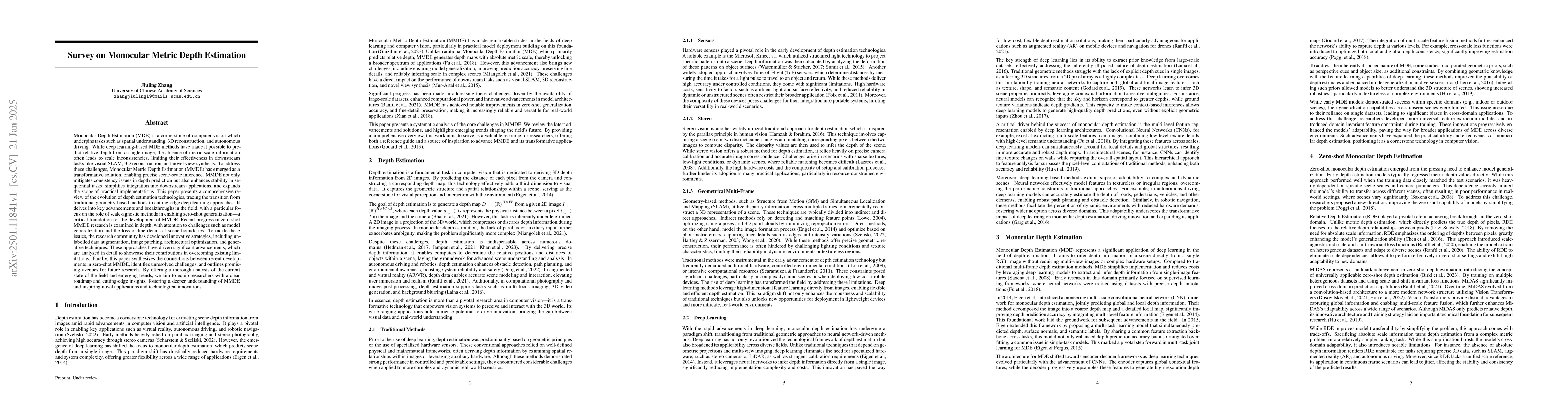 Thumbnail for Survey on Monocular Metric Depth Estimation