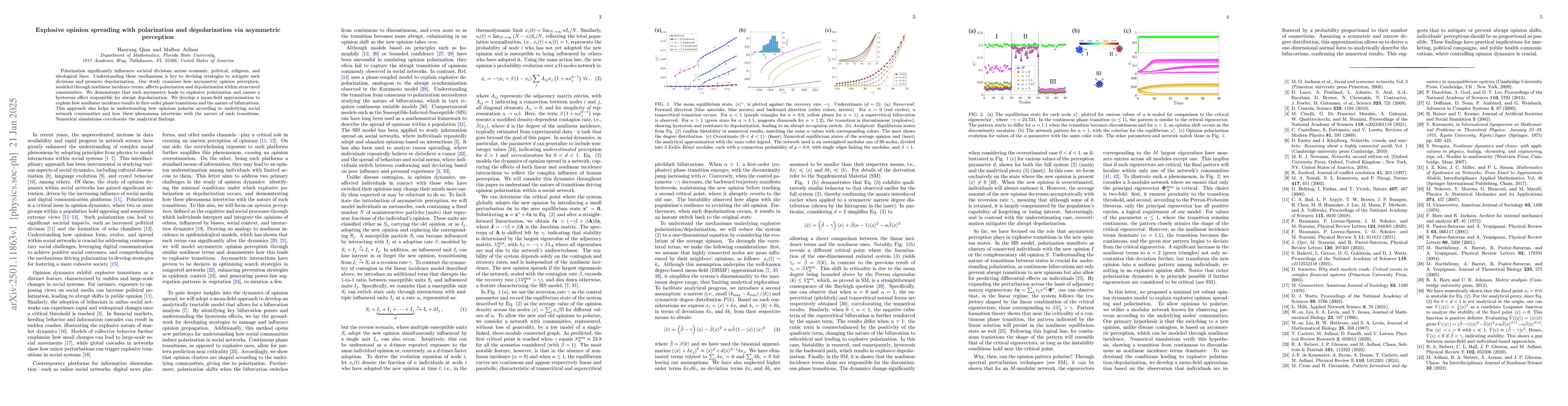 Thumbnail for Explosive opinion spreading with polarization and depolarization via
  asymmetric perception