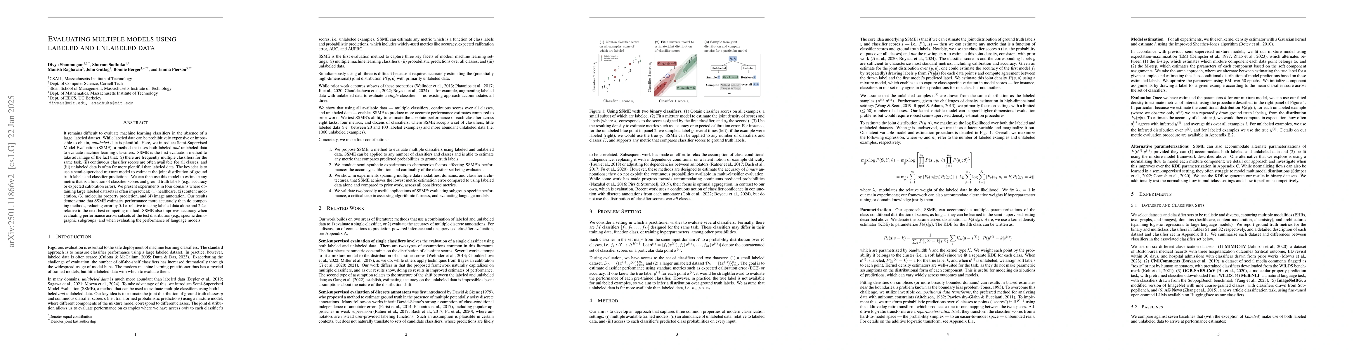 Thumbnail for Evaluating multiple models using labeled and unlabeled data