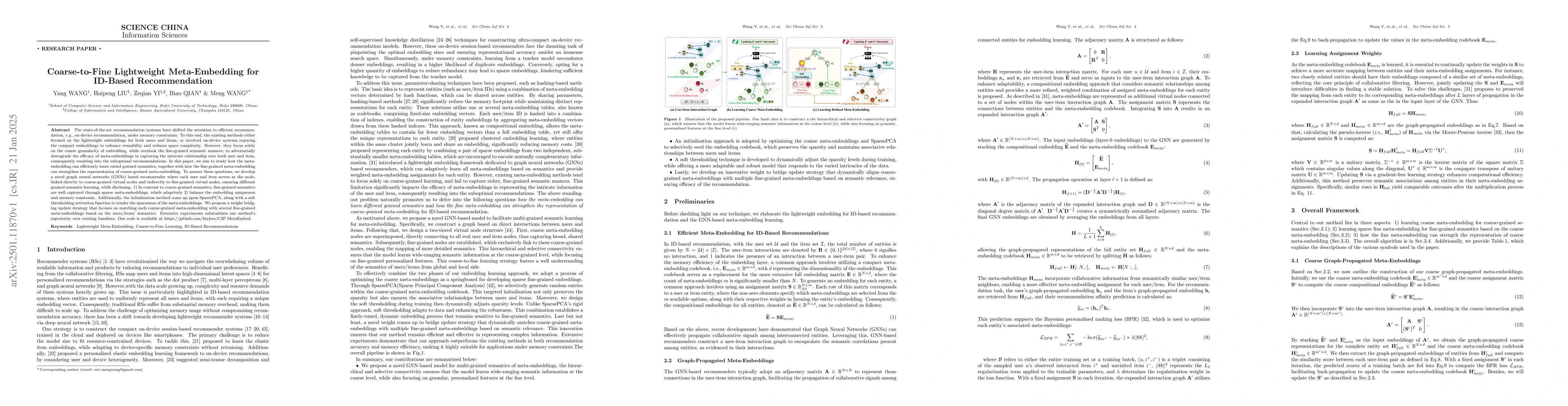 Thumbnail for Coarse-to-Fine Lightweight Meta-Embedding for ID-Based Recommendation