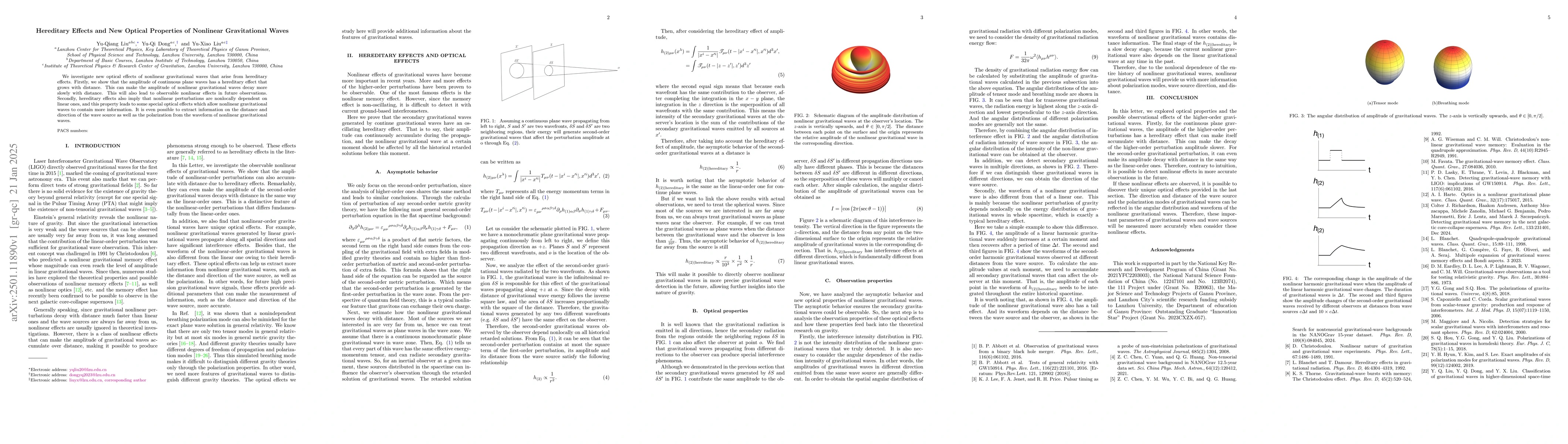 Thumbnail for Hereditary Effects and New Optical Properties of Nonlinear Gravitational
  Waves