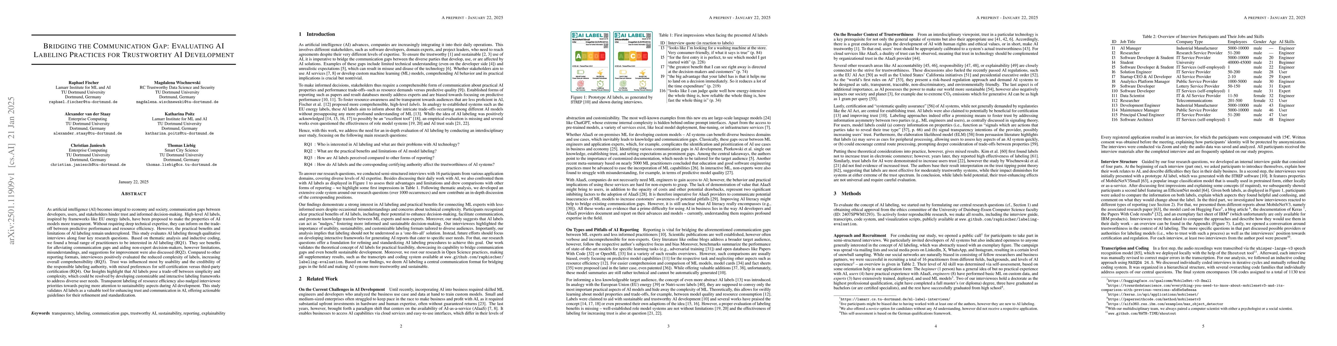 Thumbnail for Bridging the Communication Gap: Evaluating AI Labeling Practices for
  Trustworthy AI Development