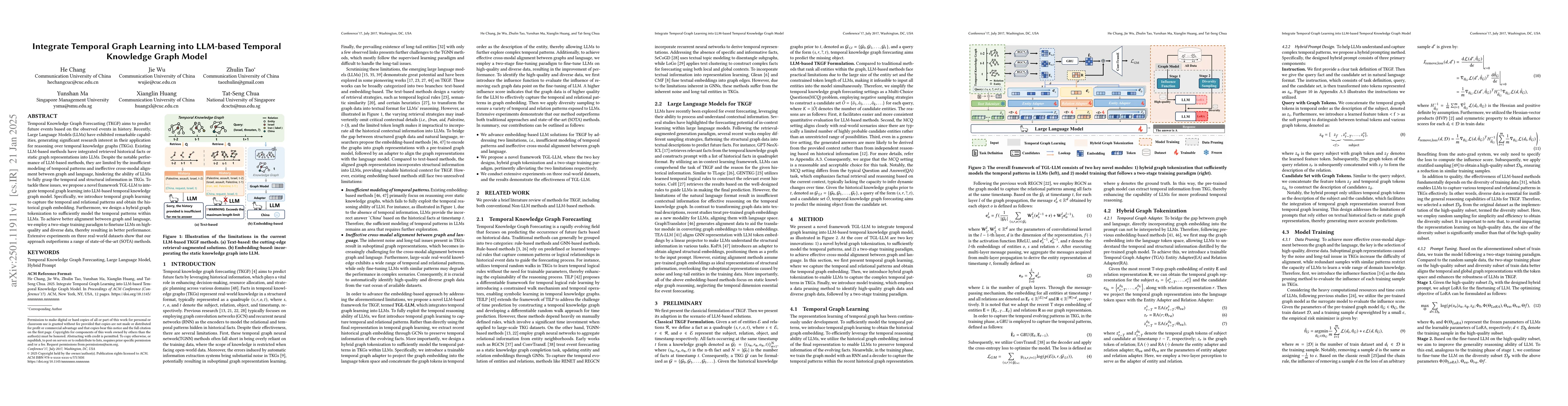 Thumbnail for Integrate Temporal Graph Learning into LLM-based Temporal Knowledge
  Graph Model