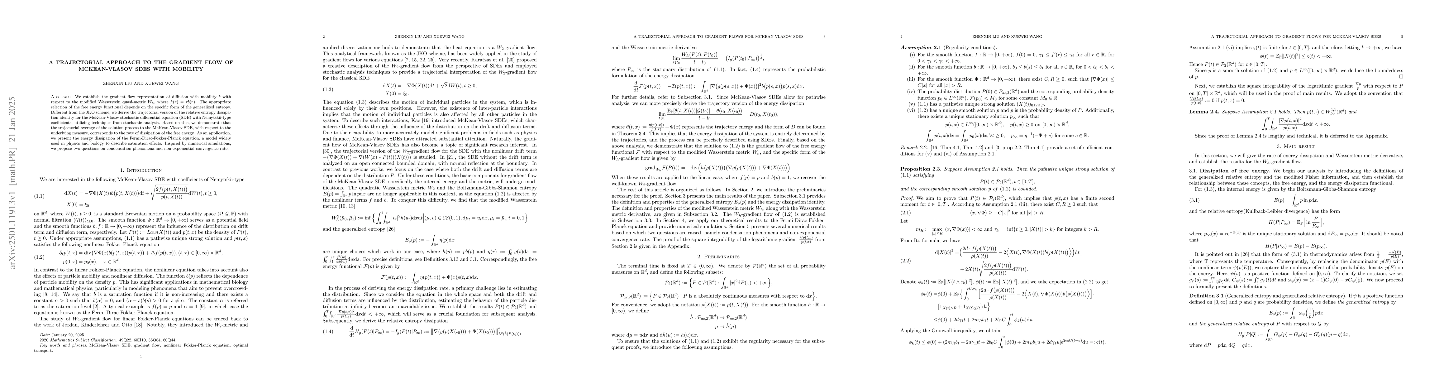 Thumbnail for A trajectorial approach to the gradient flow of McKean-Vlasov SDEs with
  mobility