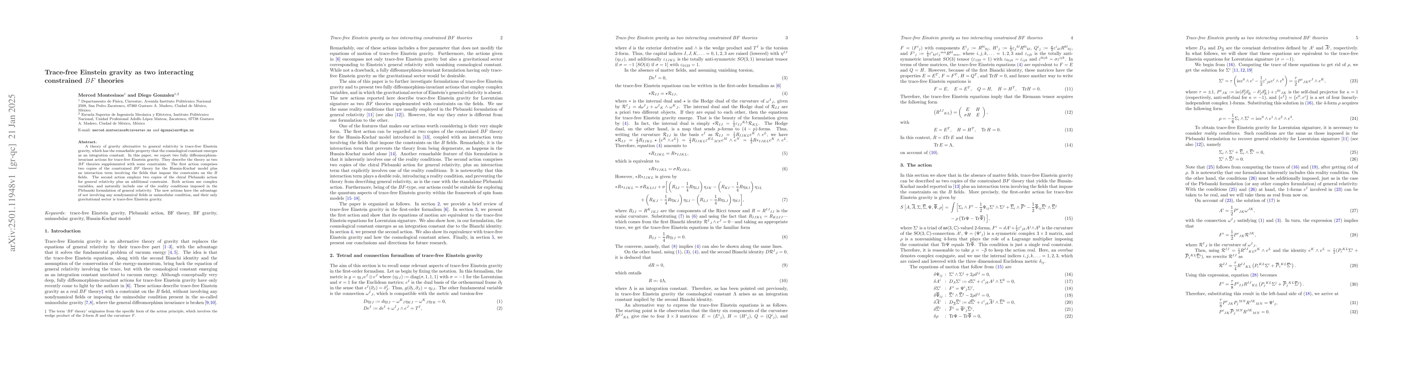 Thumbnail for Trace-free Einstein gravity as two interacting constrained $BF$ theories
