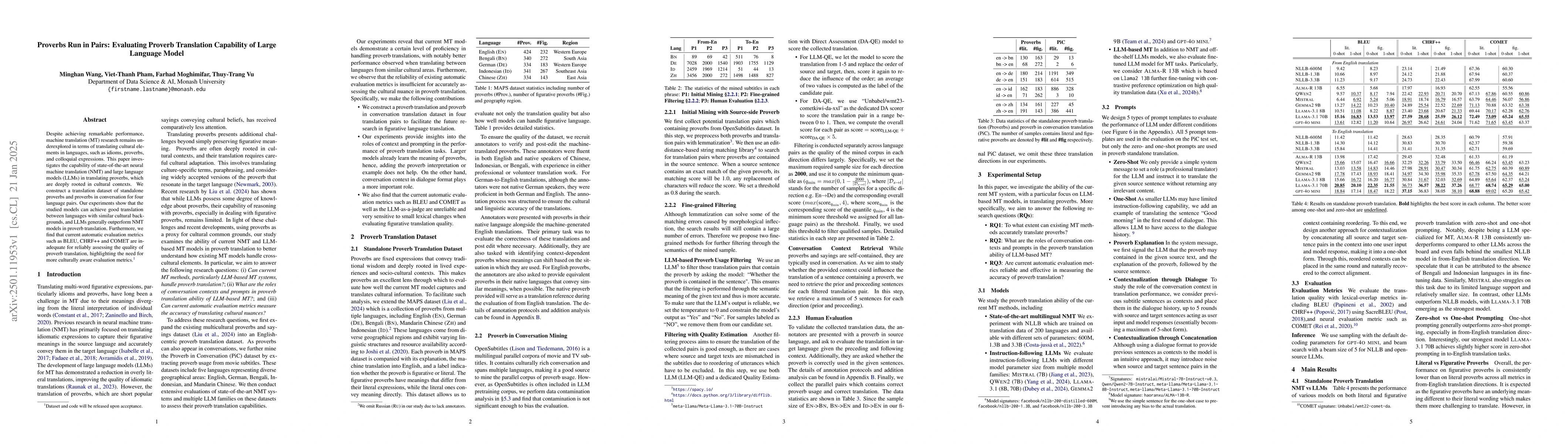 Thumbnail for Proverbs Run in Pairs: Evaluating Proverb Translation Capability of
  Large Language Model