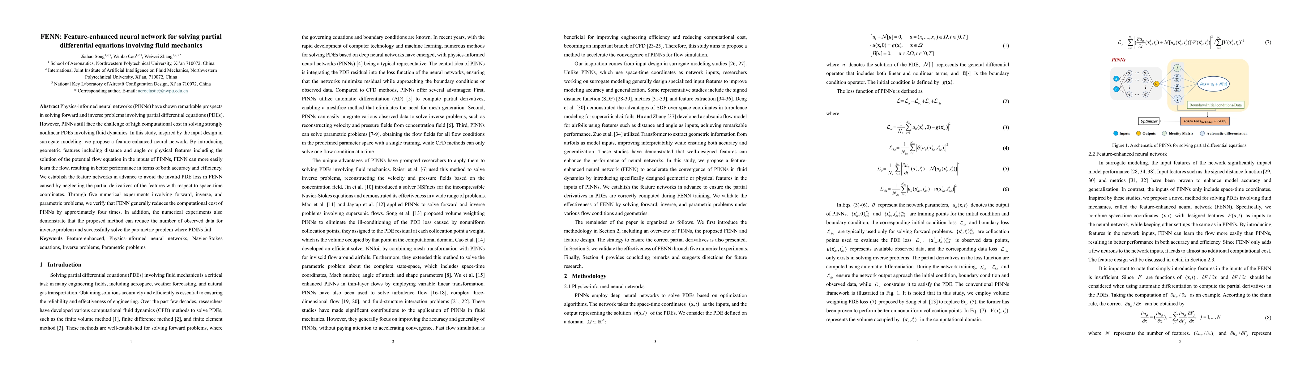 Thumbnail for FENN: Feature-enhanced neural network for solving partial differential
  equations involving fluid mechanics