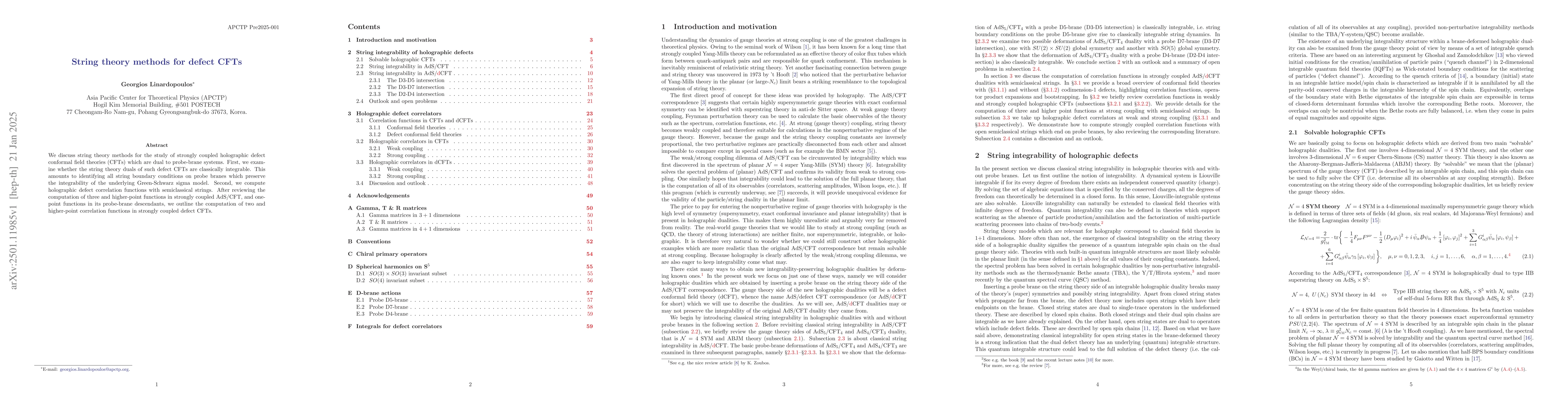 Thumbnail for String theory methods for defect CFTs