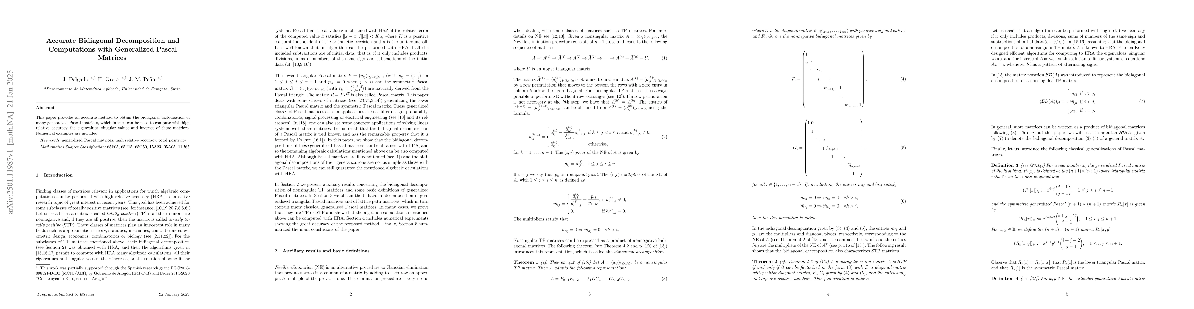 Thumbnail for Accurate Bidiagonal Decomposition and Computations with Generalized
  Pascal Matrices