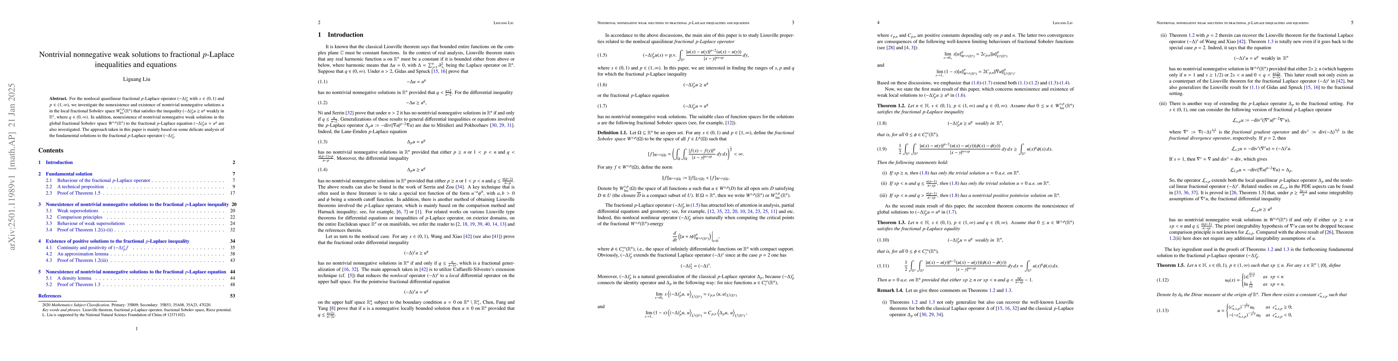Thumbnail for Nontrivial nonnegative weak solutions to fractional $p$-Laplace
  inequalities and equations