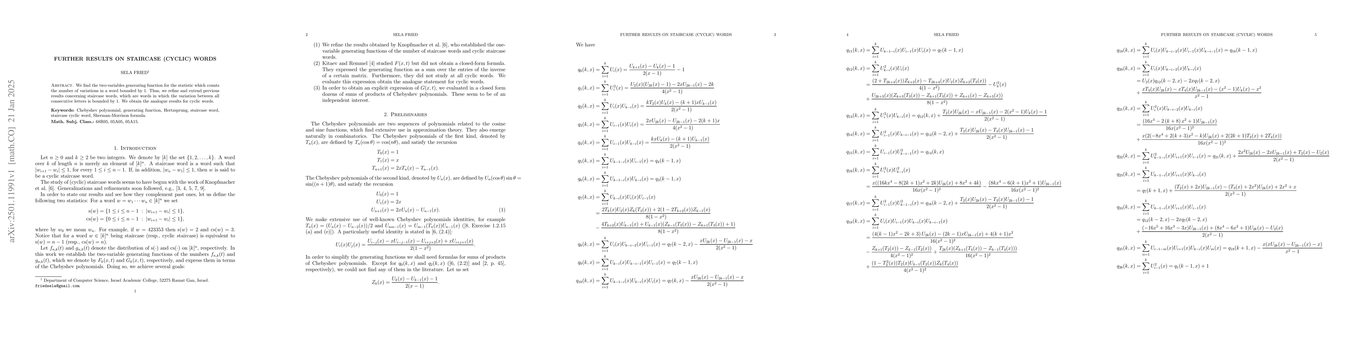 Thumbnail for Further results on staircase (cyclic) words