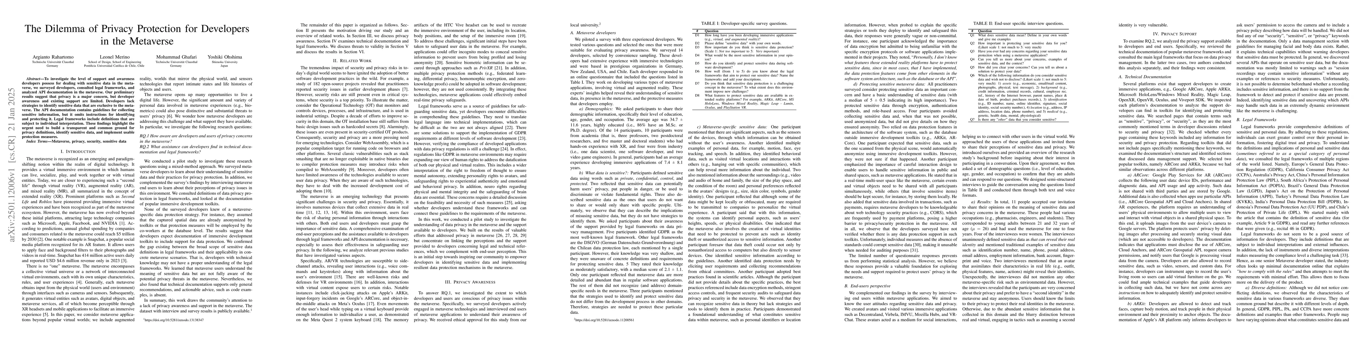 Thumbnail for The Dilemma of Privacy Protection for Developers in the Metaverse