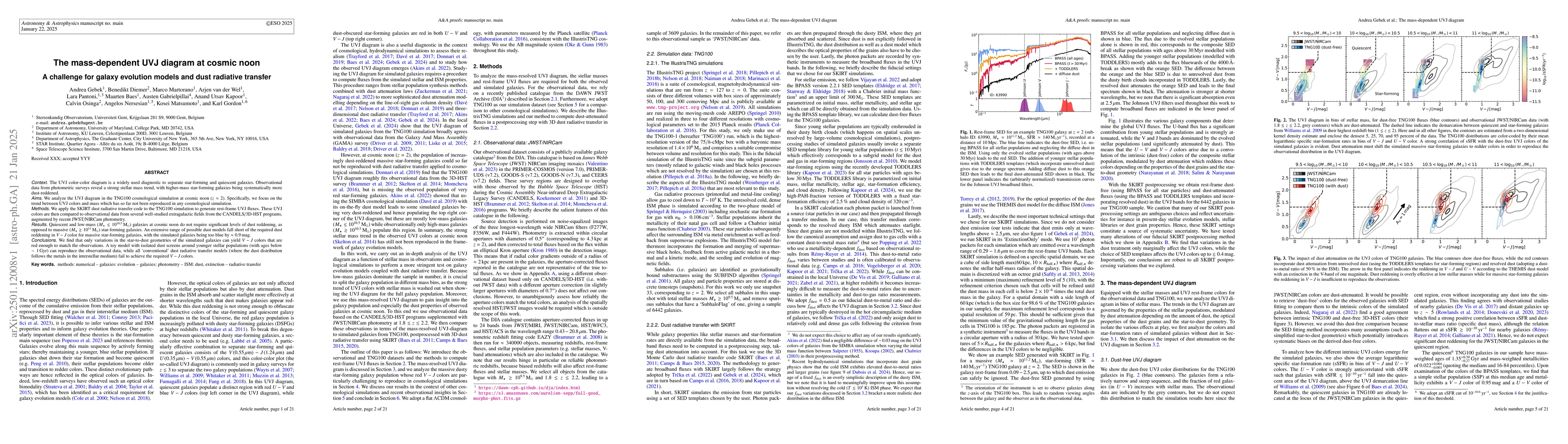 Thumbnail for The mass-dependent UVJ diagram at cosmic noon: A challenge for galaxy
  evolution models and dust radiative transfer