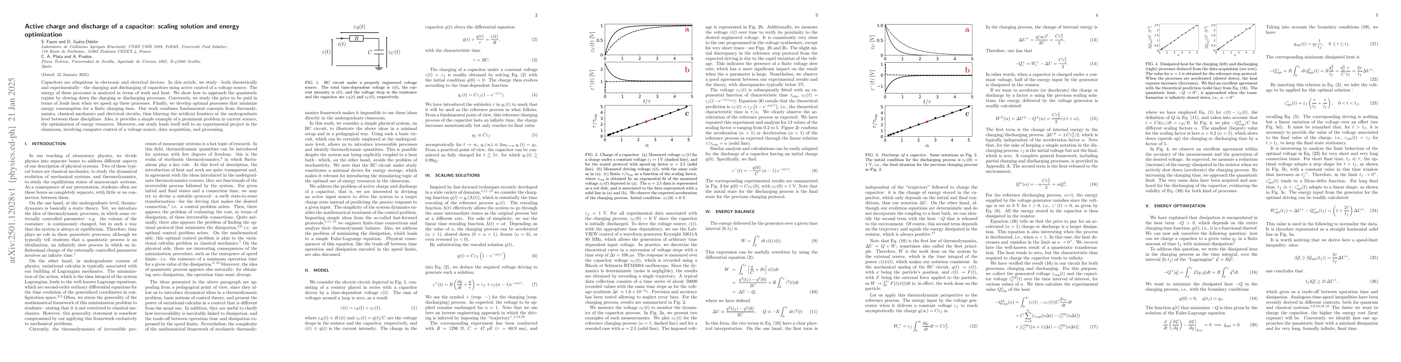 Thumbnail for Active charge and discharge of a capacitor: scaling solution and energy
  optimization