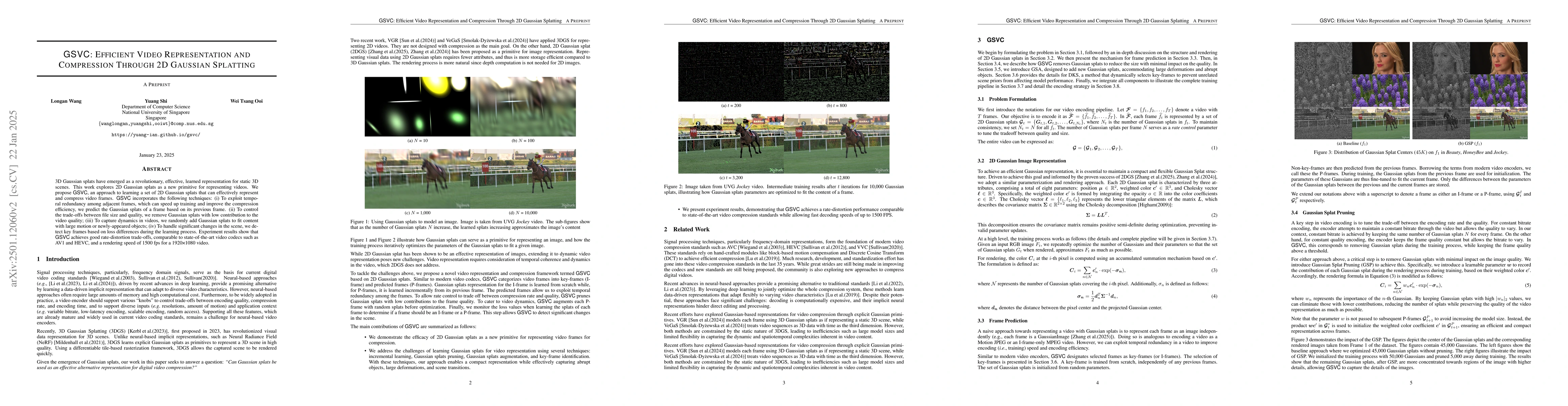 Thumbnail for GaussianVideo: Efficient Video Representation Through 2D Gaussian
  Splatting