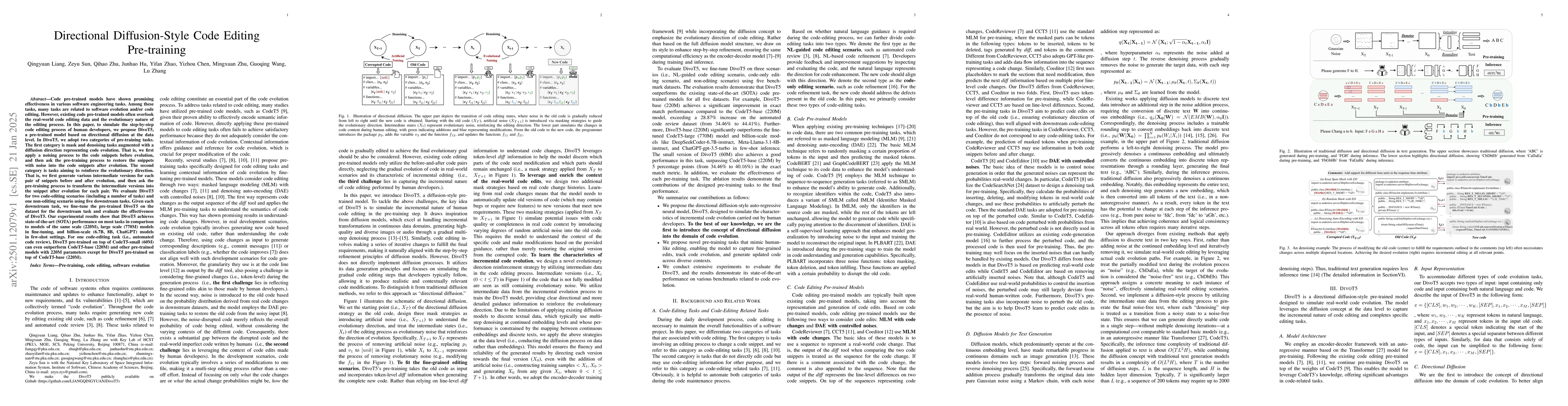 Thumbnail for Directional Diffusion-Style Code Editing Pre-training