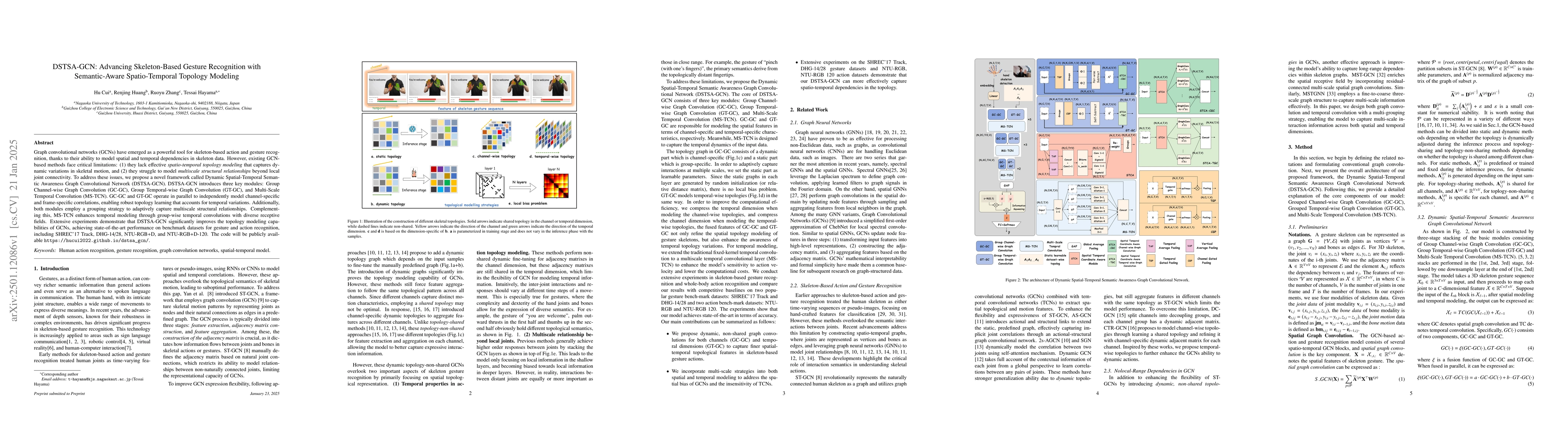 Thumbnail for DSTSA-GCN: Advancing Skeleton-Based Gesture Recognition with
  Semantic-Aware Spatio-Temporal Topology Modeling