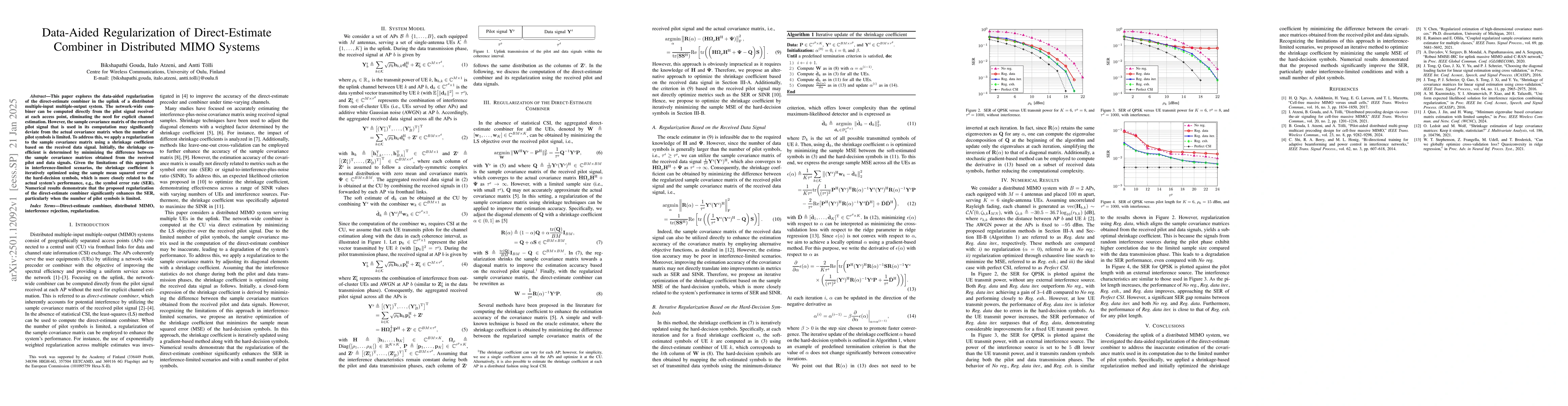 Thumbnail for Data-Aided Regularization of Direct-Estimate Combiner in Distributed
  MIMO Systems