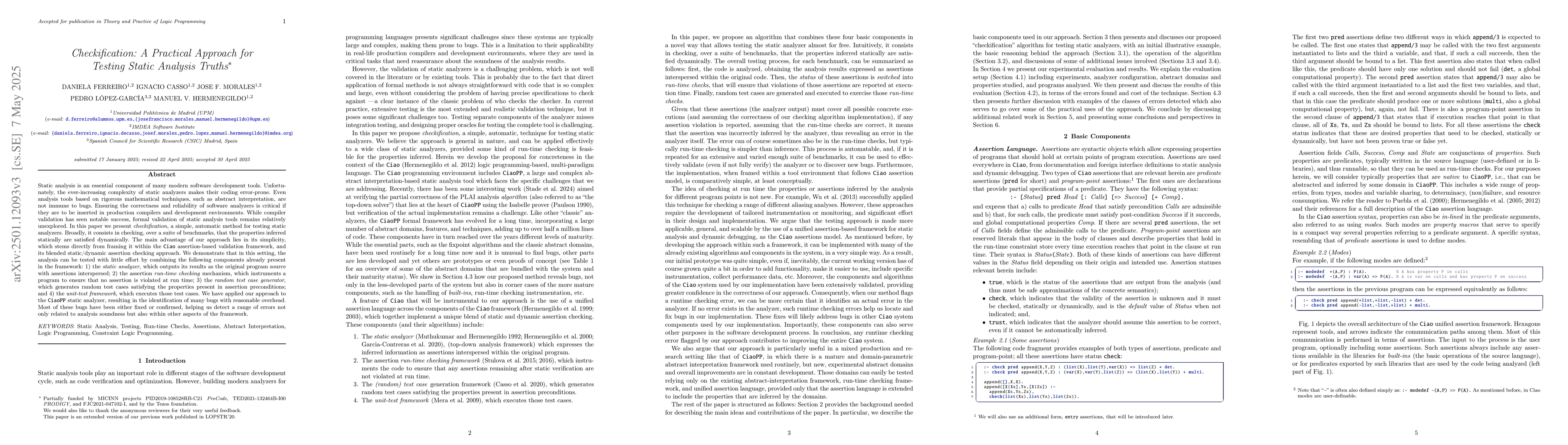 Thumbnail for Checkification: A Practical Approach for Testing Static Analysis Truths