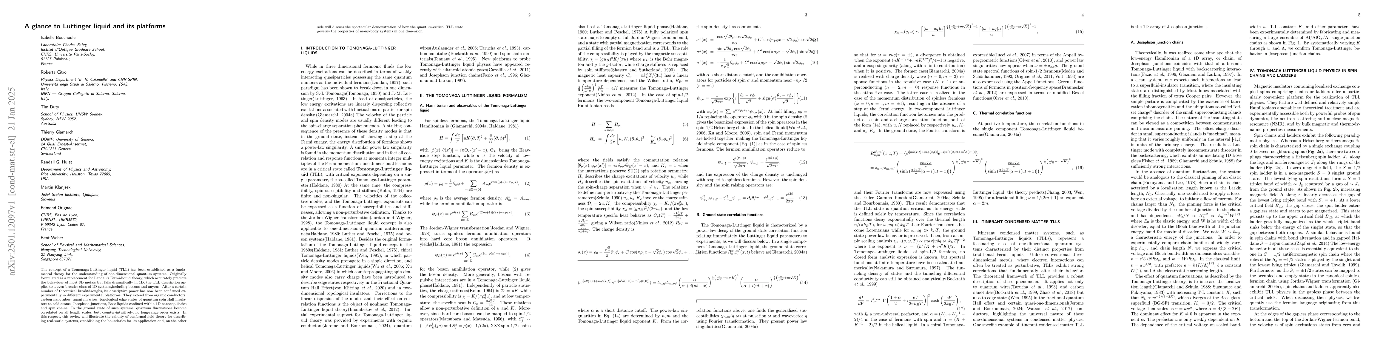 Thumbnail for A glance to Luttinger liquid and its platforms