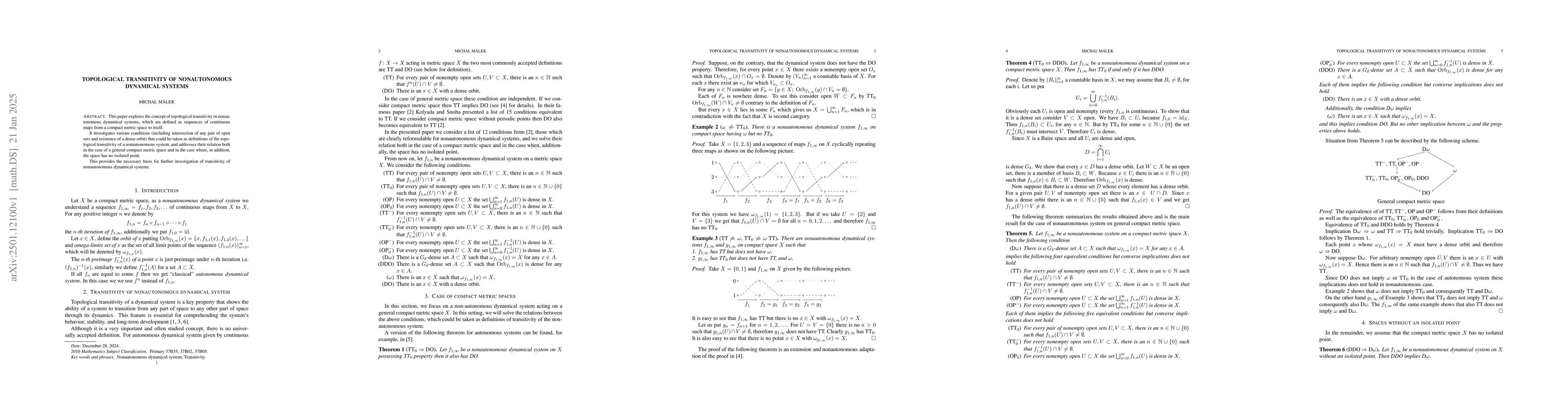Thumbnail for Topological Transitivity of Nonautonomous Dynamical Systems