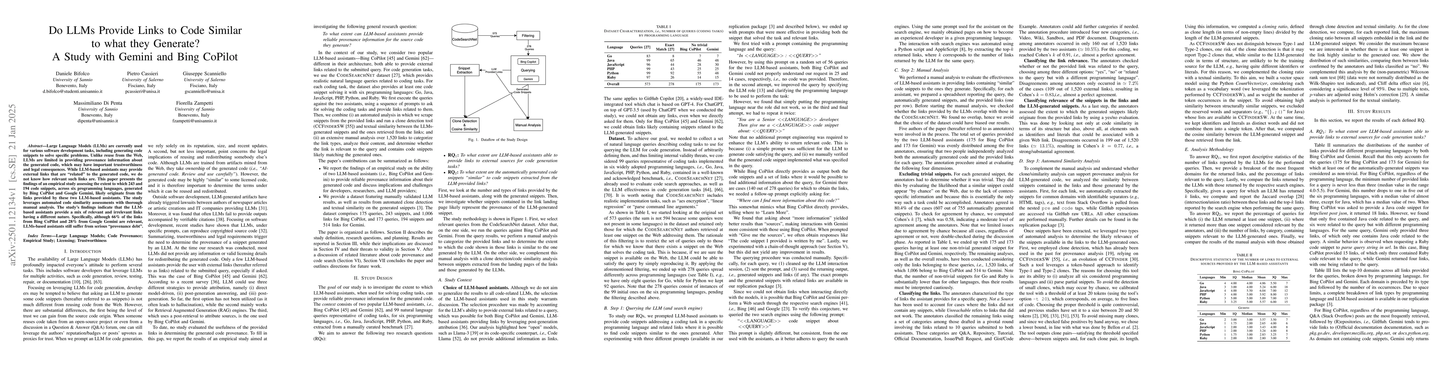 Thumbnail for Do LLMs Provide Links to Code Similar to what they Generate? A Study
  with Gemini and Bing CoPilot
