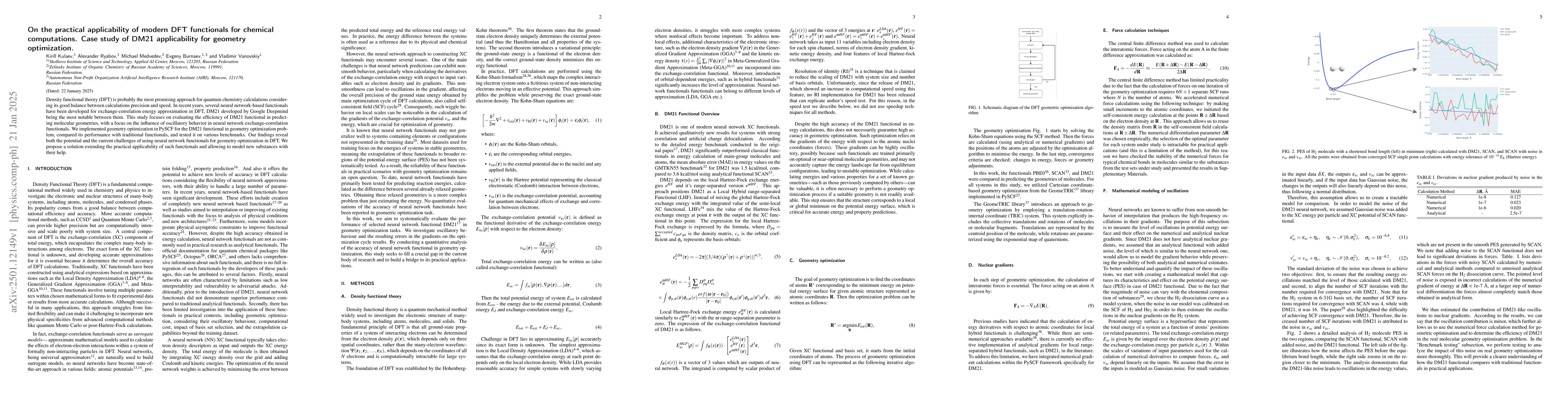 Thumbnail for On the practical applicability of modern DFT functionals for chemical
  computations. Case study of DM21 applicability for geometry optimization