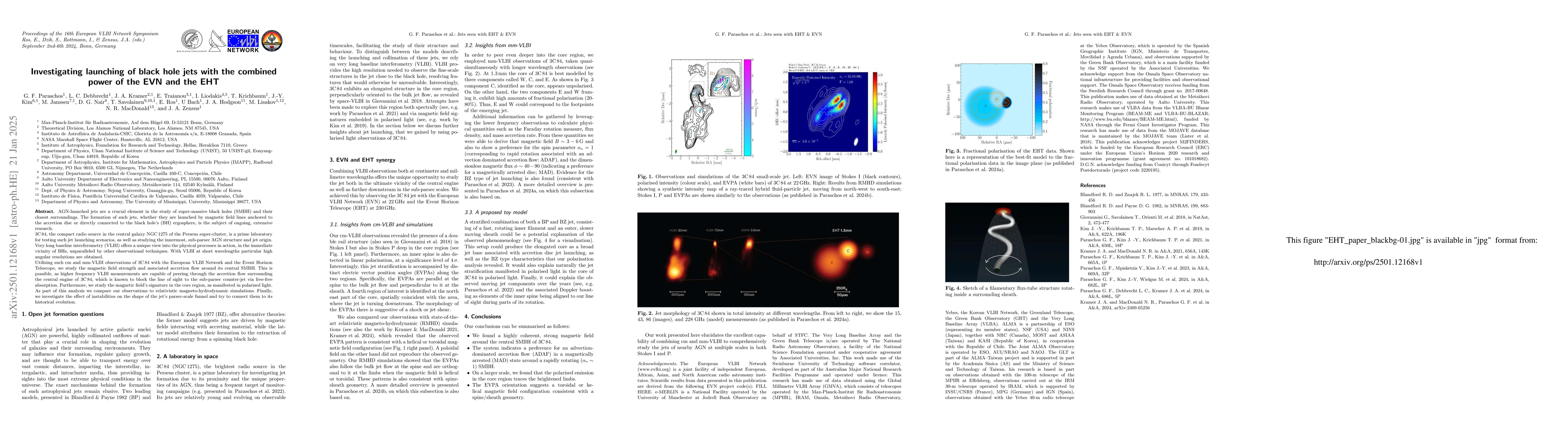 Thumbnail for Investigating launching of black hole jets with the combined power of
  the EVN and the EHT