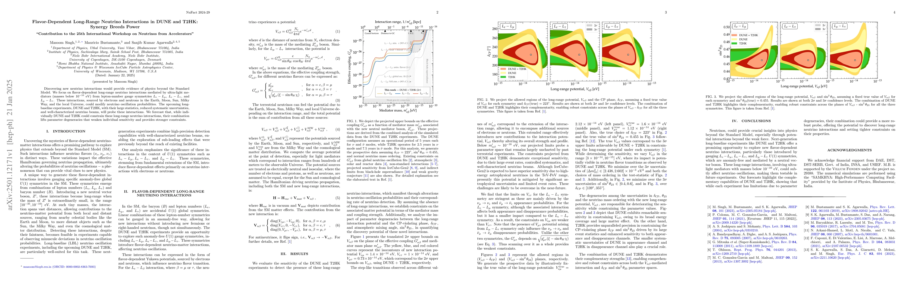 Thumbnail for Flavor-Dependent Long-Range Neutrino Interactions in DUNE and T2HK:
  Synergy Breeds Power