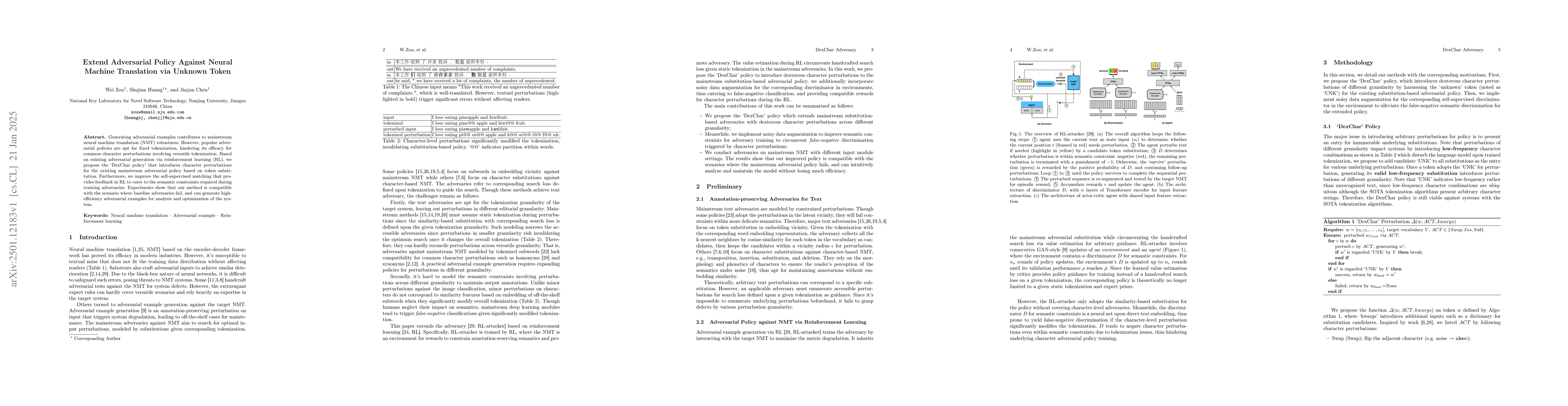 Thumbnail for Extend Adversarial Policy Against Neural Machine Translation via Unknown
  Token