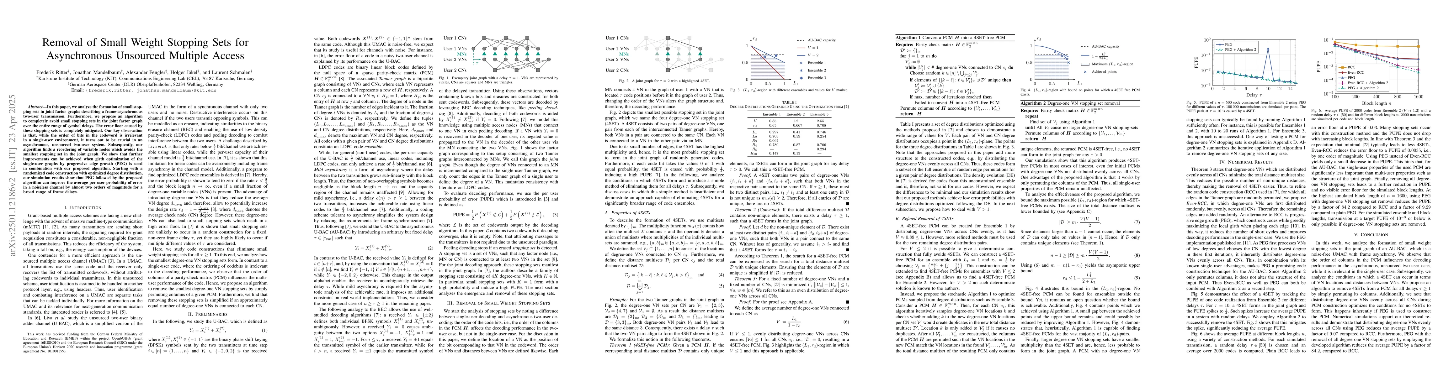 Thumbnail for Removal of Small Weight Stopping Sets for Asynchronous Unsourced
  Multiple Access